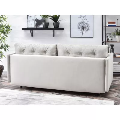 Sofa mit Stauraum NORGE - hellgrau / schwarz