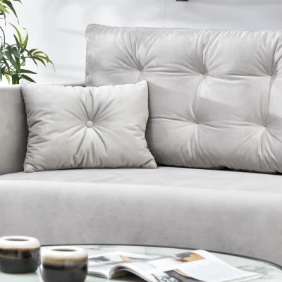 Sofa mit Stauraum NORGE - hellgrau / schwarz