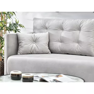 Sofa mit Stauraum NORGE - hellgrau / schwarz