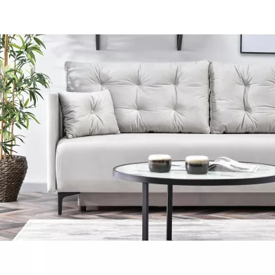 Sofa mit Stauraum NORGE - hellgrau / schwarz