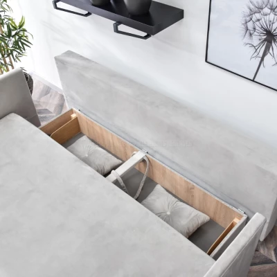 Sofa mit Stauraum NORGE - hellgrau / schwarz