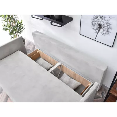 Sofa mit Stauraum NORGE - hellgrau / schwarz