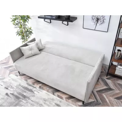 Sofa mit Stauraum NORGE - hellgrau / schwarz