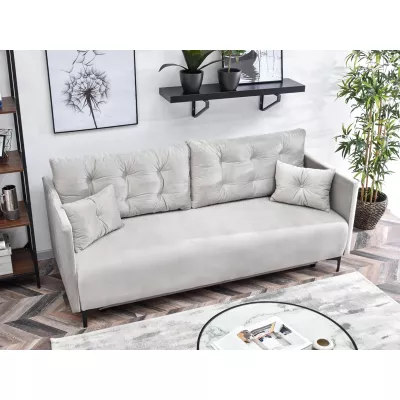 Sofa mit Stauraum NORGE - hellgrau / schwarz