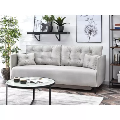 Sofa mit Stauraum NORGE - hellgrau / schwarz