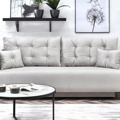 Sofa mit Stauraum NORGE - hellgrau / schwarz