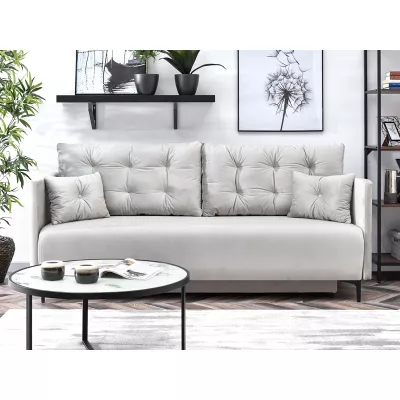 Sofa mit Stauraum NORGE - hellgrau / schwarz