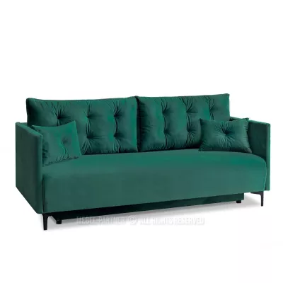 Sofa mit Stauraum NORGE - grün/schwarz