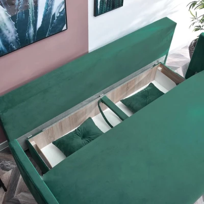 Sofa mit Stauraum NORGE - grün/schwarz