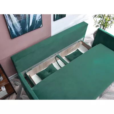 Sofa mit Stauraum NORGE - grün/schwarz