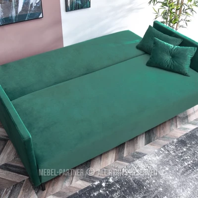 Sofa mit Stauraum NORGE - grün/schwarz