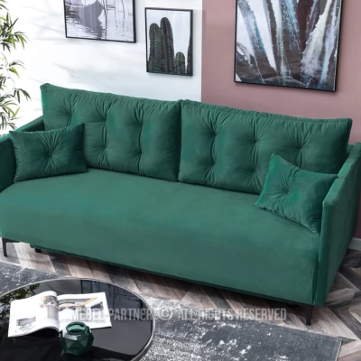 Sofa mit Stauraum NORGE - grün/schwarz