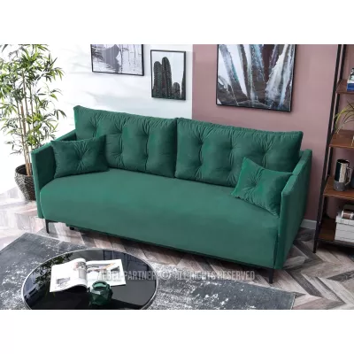 Sofa mit Stauraum NORGE - grün/schwarz