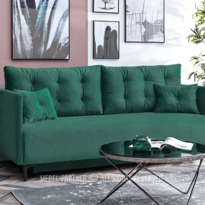 Sofa mit Stauraum NORGE - grün/schwarz