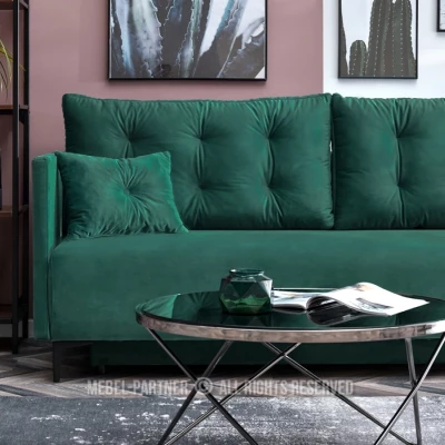 Sofa mit Stauraum NORGE - grün/schwarz