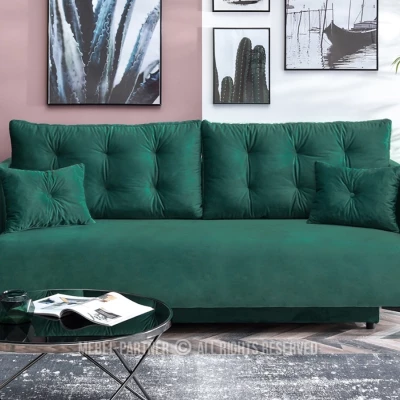 Sofa mit Stauraum NORGE - grün/schwarz