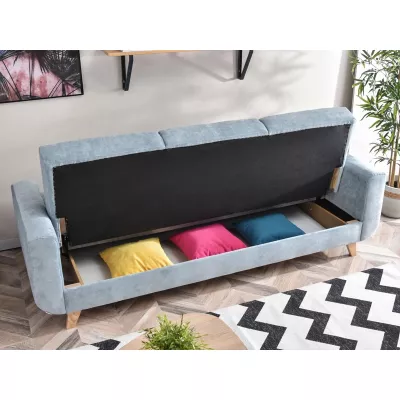 HOLMARA Schlafsofa - blau / Buche