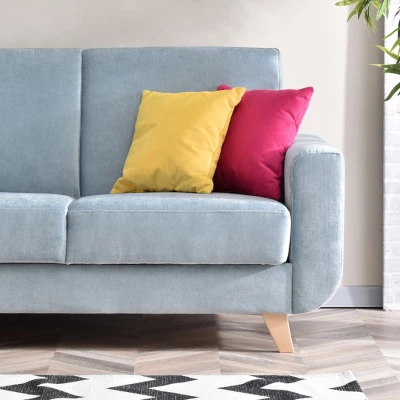 HOLMARA Schlafsofa - blau / Buche