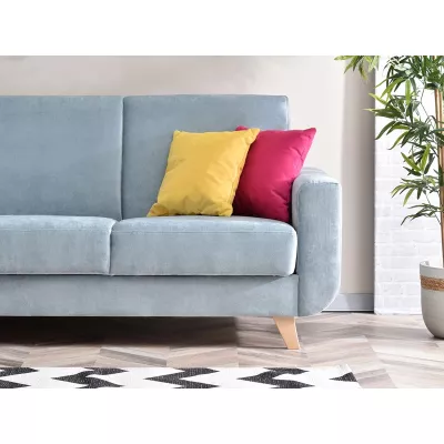 HOLMARA Schlafsofa - blau / Buche
