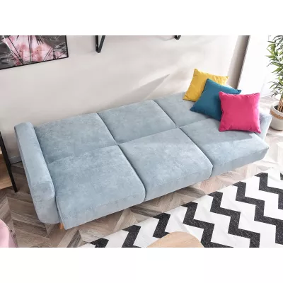 HOLMARA Schlafsofa - blau / Buche