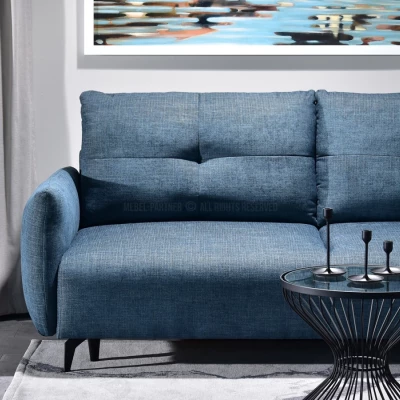 Schlafsofa MIGDALIA - blau / schwarz
