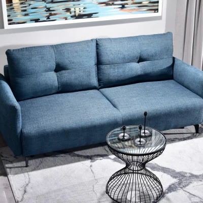 Schlafsofa MIGDALIA - blau / schwarz