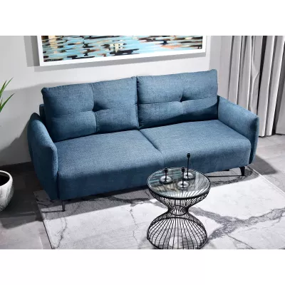 Schlafsofa MIGDALIA - blau / schwarz