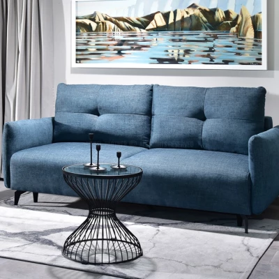 Schlafsofa MIGDALIA - blau / schwarz