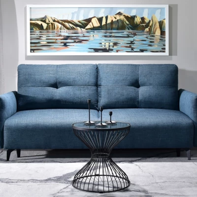 Schlafsofa MIGDALIA - blau / schwarz