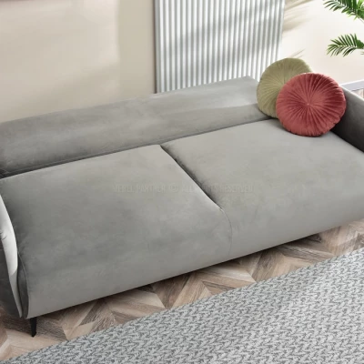 Schlafsofa MIGDALIA - grau / schwarz