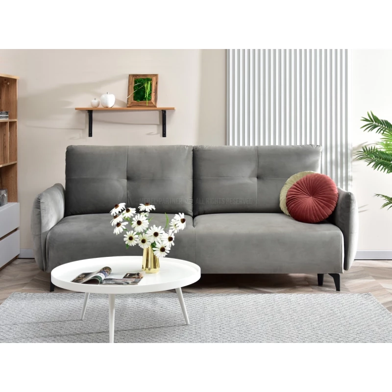Schlafsofa MIGDALIA - grau / schwarz