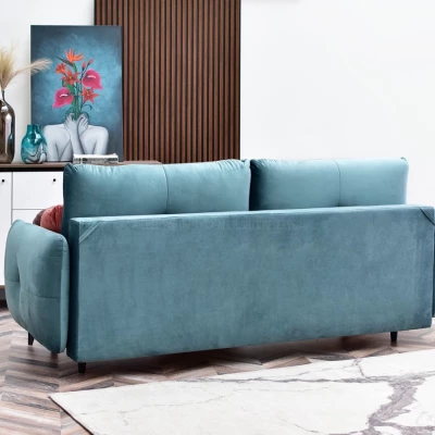 Schlafsofa MIGDALIA – Türkis/Schwarz