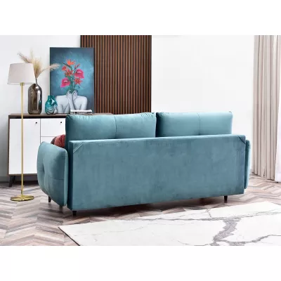 Schlafsofa MIGDALIA – Türkis/Schwarz