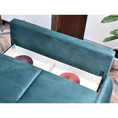 Schlafsofa MIGDALIA – Türkis/Schwarz