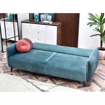 Schlafsofa MIGDALIA – Türkis/Schwarz