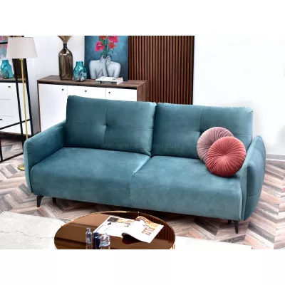 Schlafsofa MIGDALIA – Türkis/Schwarz