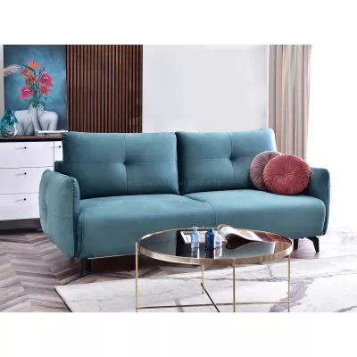 Schlafsofa MIGDALIA – Türkis/Schwarz