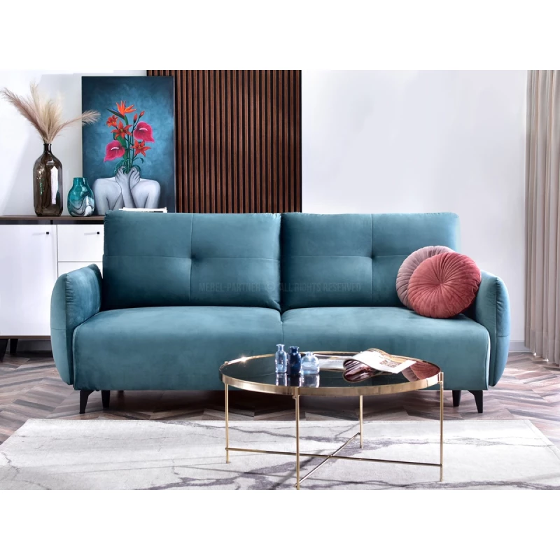 Schlafsofa MIGDALIA – Türkis/Schwarz