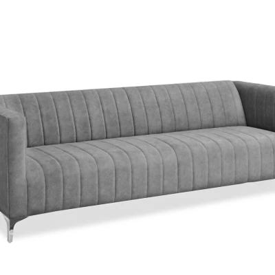 Dreisitzer-Sofa ALANZO – grau/chrom