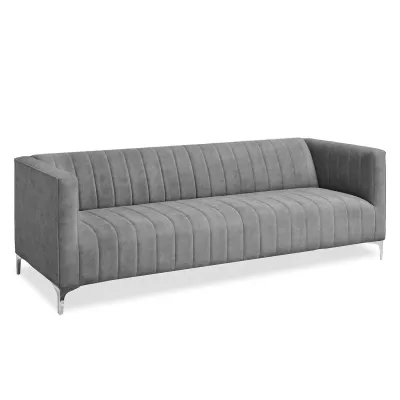Dreisitzer-Sofa ALANZO – grau/chrom