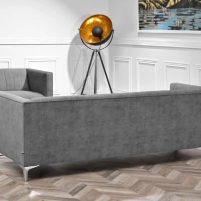 Dreisitzer-Sofa ALANZO – grau/chrom