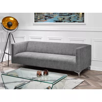 Dreisitzer-Sofa ALANZO – grau/chrom