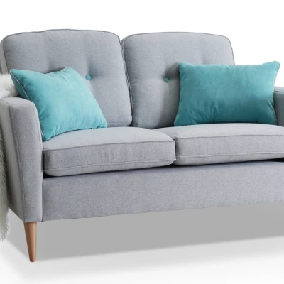 Zweisitzer-Sofa GANI - grau/buche