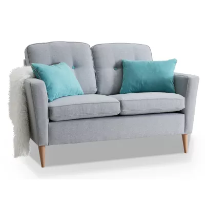 Zweisitzer-Sofa GANI - grau/buche