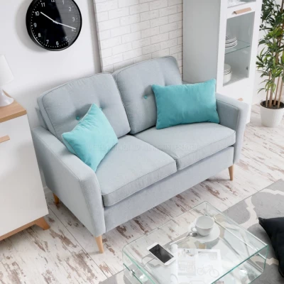Zweisitzer-Sofa GANI - grau/buche