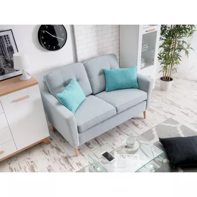 Zweisitzer-Sofa GANI - grau/buche