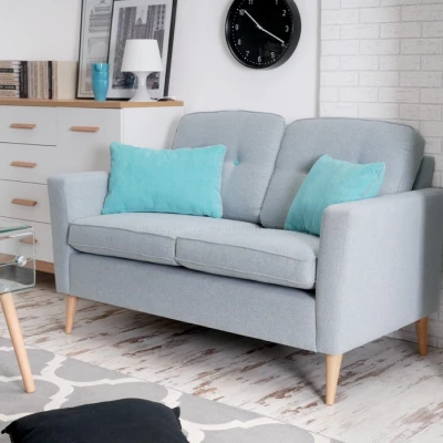 Zweisitzer-Sofa GANI - grau/buche