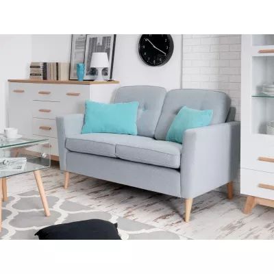 Zweisitzer-Sofa GANI - grau/buche