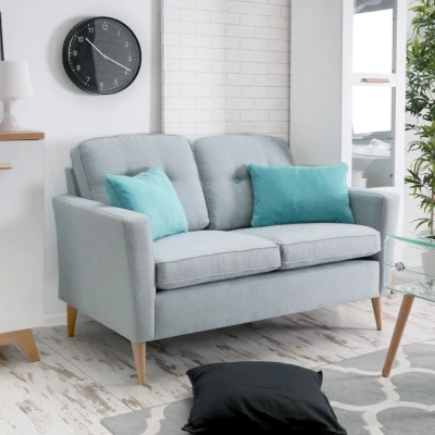 Zweisitzer-Sofa GANI - grau/buche