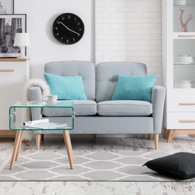 Zweisitzer-Sofa GANI - grau/buche